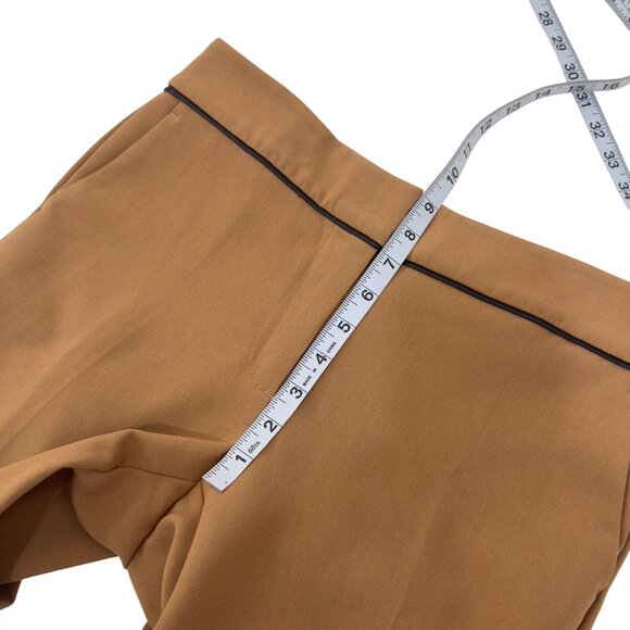 Ann Taylor Factory Petite Women 2P Camel Brown Trousers With Black Piping Detail - Picture 6 of 10